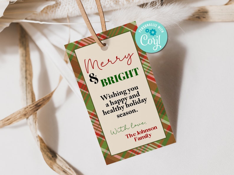 Printable and editable christmas tag