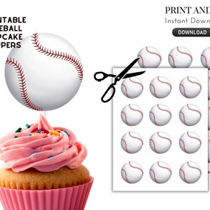Printable Baseball Cupcake Toppers - Printable Sports Cupcake Toppers ...