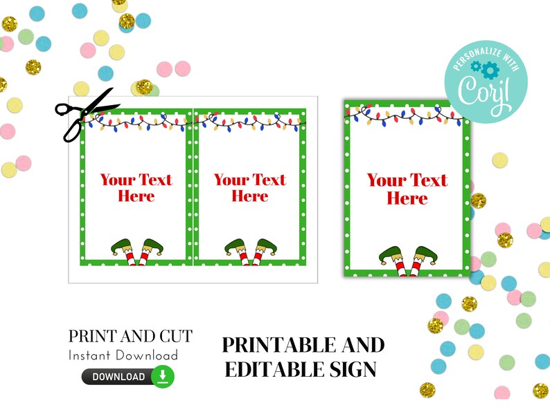Editable and Printable Elf Sign Custom Text Elf Letterhead Etsy