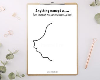 Halloween Printable Games | Kids School Game | Anything Except A Ghost | Halloween Party Printable | Halloween Games for Kids Teens