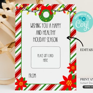Printable and editable gift card holder