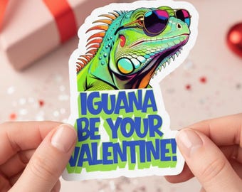 Iguana be Your Valentine Tag | Printable School Valentine | Reptile Kid Valentine Gift Tag