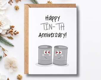 Druckbare Karte zum 10-jährigen Jubiläum | Dose Geschenk | 13 x 18 Digitale Karte | Jubiläumsgeschenk | 10 Jahre Jubiläumskarte | Lustige Blechdose für Sie oder Ihn