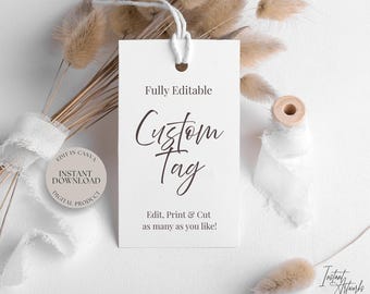 Modello di etichetta personalizzabile e modificabile, design minimalista (download digitale su Canvas)