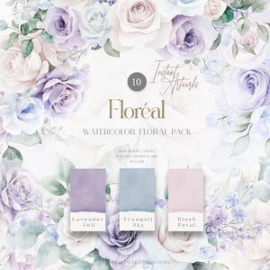 Aquarell Blumen Clipart, zarte Pastell Blumensträuße, Hochzeit PNG Clipart, Blush & Lavendel Blumenarrangements, digitaler Download