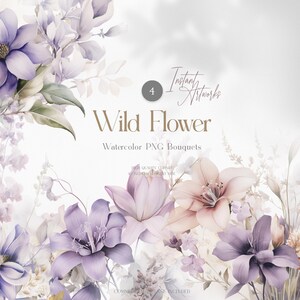 Wilde bloemen aquarel clipart - bloemen clipart - pastel bloemen clipart - bruiloft clipart - wilde bloemen - aquarel clipart - bloemen