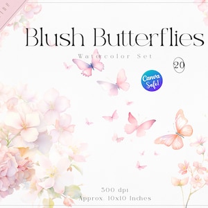 Clipart de borboletas em aquarela, clipart floral em aquarela, clipart de adesivos, clipart em aquarela, clipart de casamento, clipart de borboletas