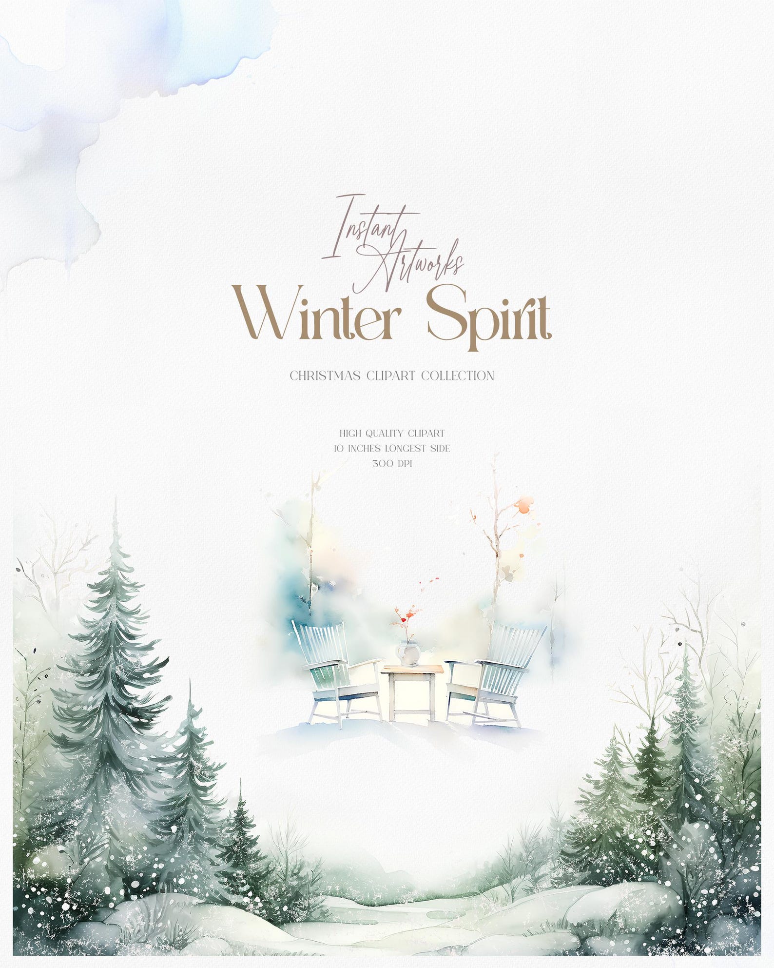 Watercolor Christmas Clipart Collection – Winter Pastel Holiday ...