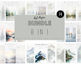 Watercolor Landscape Clipart Bundle – Scenic Nature Graphics (74)