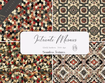 Mosaic Tile Texture, Seamless Printable Scrapbook Paper (Digital Download)