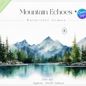 水彩画の山のクリップアート - 山のクリップアート - 水彩画のクリップアート - 山 - 森のクリップアート - 水彩画の森 - 山の響き