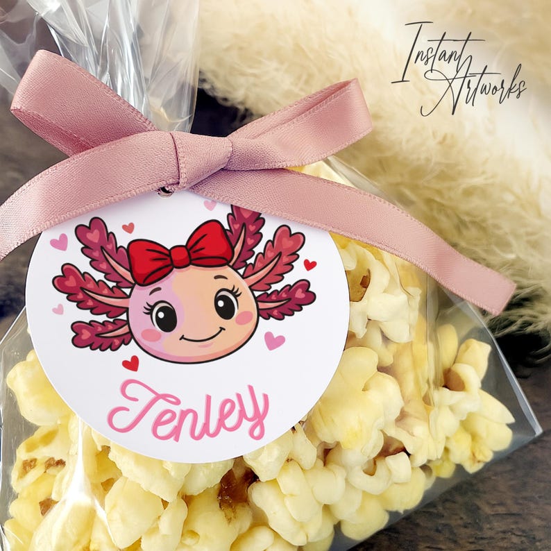 Editable Axolotl Name Tags, Printable School Labels, Custom Kids ...