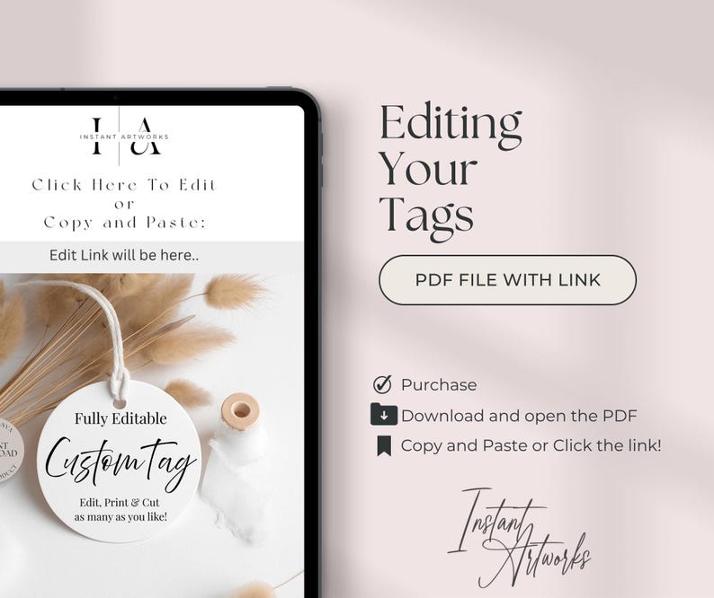 Editable Round Gift Tag Template, Printable Favor Label (canva Digital ...