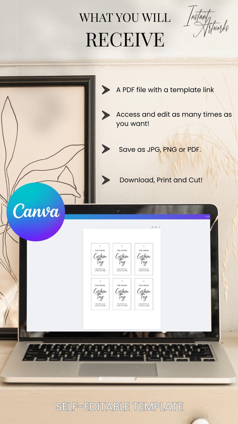 Editable Custom Tag Template, Minimalist Design (canva Digital Download ...