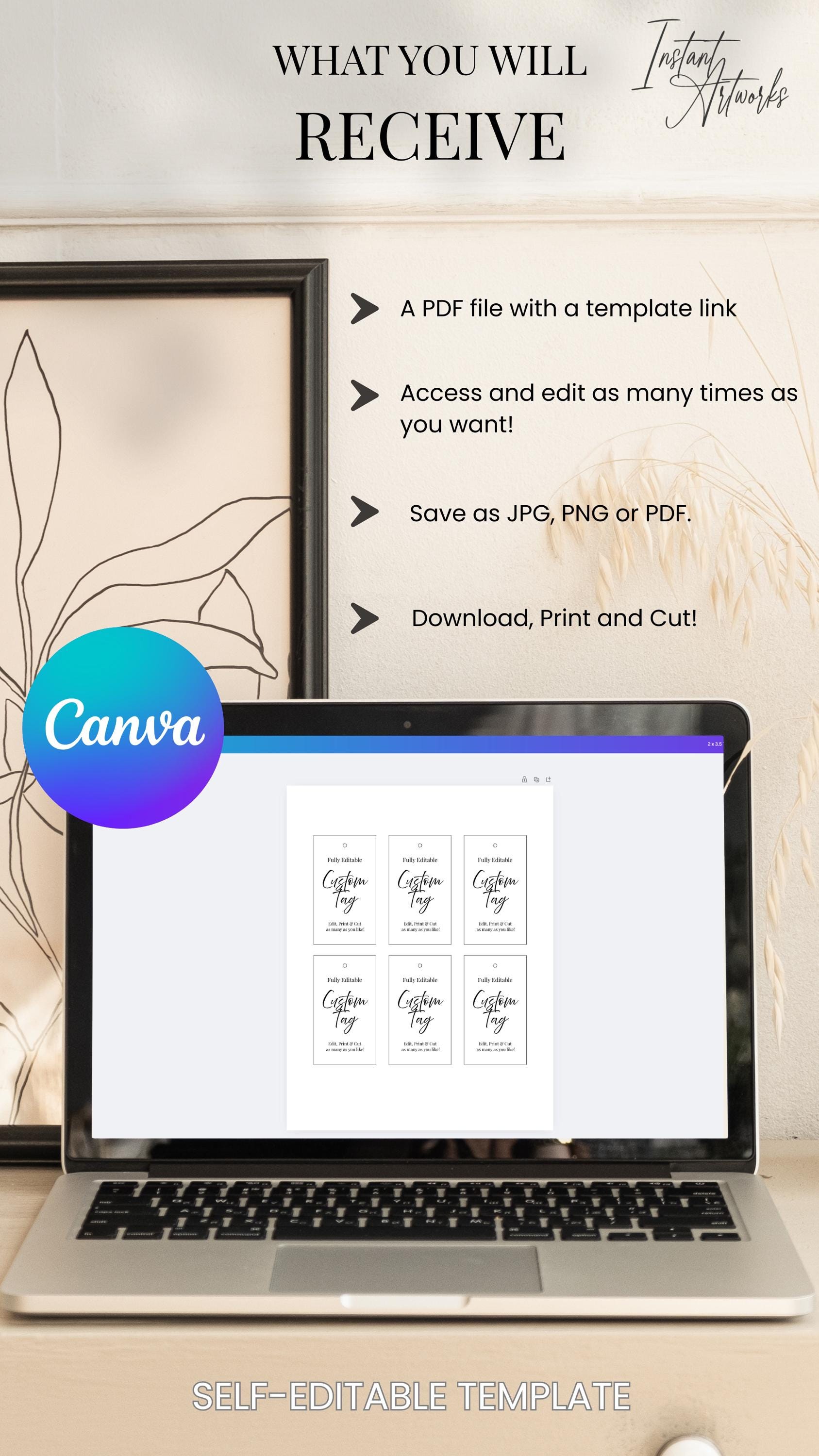 Editable Custom Tag Template, Minimalist Design (canva Digital Download ...