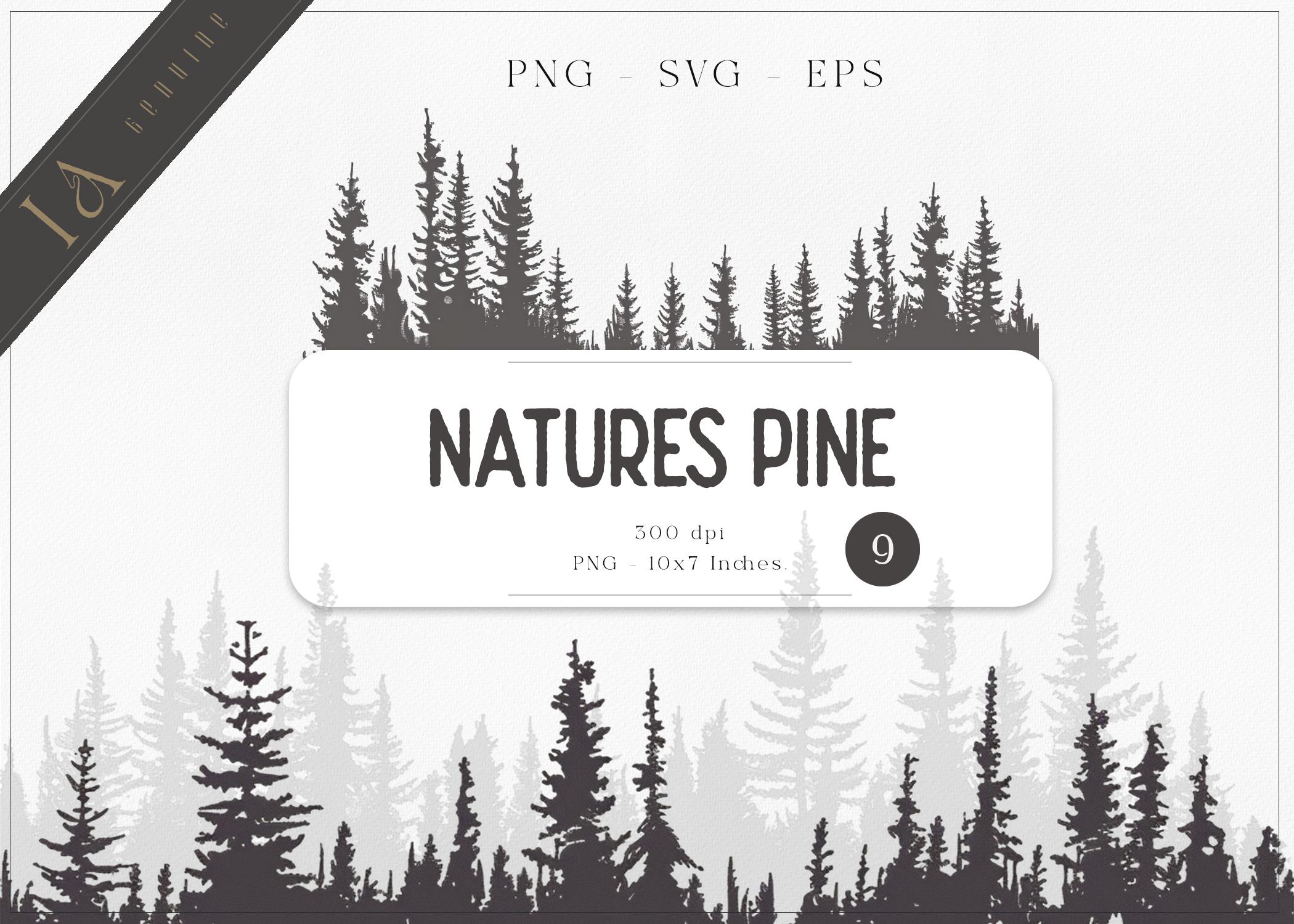 Pine Tree Silhouette Clipart, Forest SVG Bundle (PNG, EPS) - Etsy