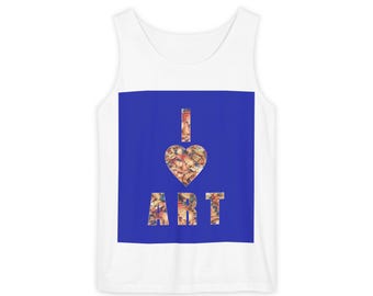 I love Art tank top wear your heart where your art is gift for artists and creative souls