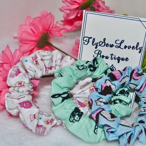 Skinny Scrunchies bundle , Little Girls Hair Ties, Gift for Her, all girls scrunchie, princess, cookie and cream, frenchie hair tie