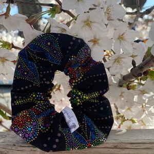 Black Scrunchie with butterfly, hair tie, accessories