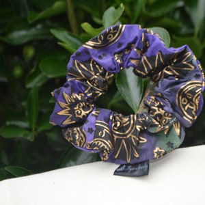 Zodiac sign scrunchie ,Celestial Scrunchie / Witchy gifts for women, Zodiac scrunchies, Moon stars hair accessories, gifts for teenagers