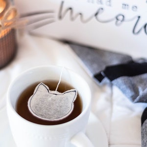 5 sachets de thé chat pour fans de chats, mamans d’animaux ou occasions spéciales. Idée cadeau unique pour mariage, baby ou bridal shower.