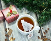 5 Christmas tree shaped tea bags for book lover gifts for women or hostess thank you gift. Nature, forest or pine theme for book club gift.