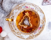 Tea box 15 Christmas tree shaped tea bags for gift exchange or stocking filler. Secret Santa stuffer or white elephant gifts for coworker.