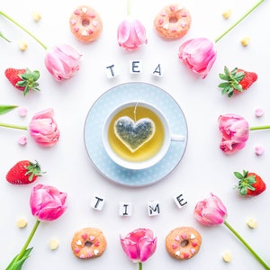5 Heart Shaped Tea Bags/Custom Tea Bag, Valentine’s Gift, Best Friend's Gifts, Wedding Favors, Baby Shower Favors, Mother's Day Gifts, Love