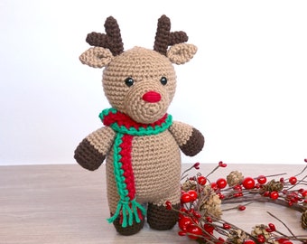 Amigurumi Rudolph Reindeer Crochet Pattern, PDF Download