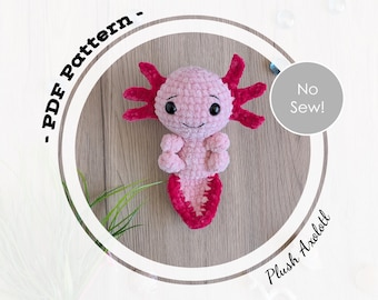 Patrón de ajolote de peluche amigurumi (descarga en PDF)
