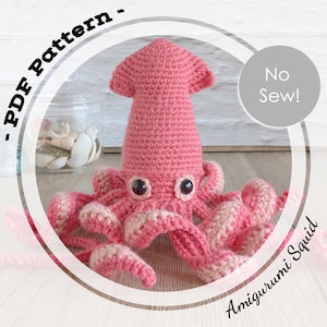 Amigurumi Squid Crochet Pattern, PDF Download