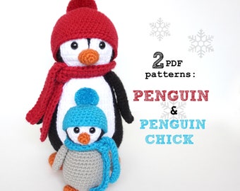 Amigurumi Penguin & Baby Penguin Chick 2 Pack Crochet Pattern, PDF Download