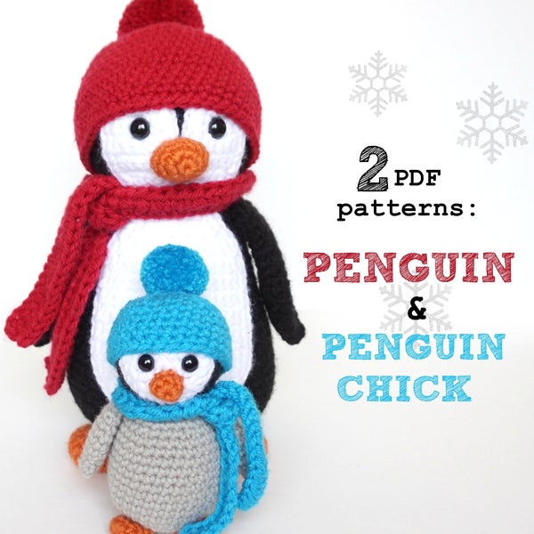 Amigurumi Penguin & Baby Penguin Chick 2 Pack Crochet Pattern, PDF Download