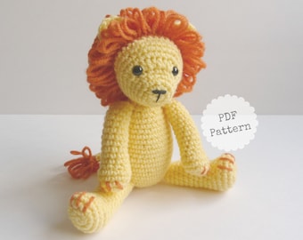 Amigurumi Lion Crochet Pattern,  Safari stuffed animal, Amigurumi tutorial, PDF Download