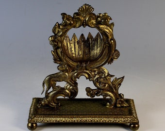 Antique Gilded Metal Watch Holder Porte Montre