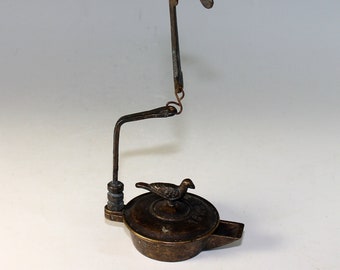 Grand Tour Bronze Oil Lamp, Roman, Dated 1868