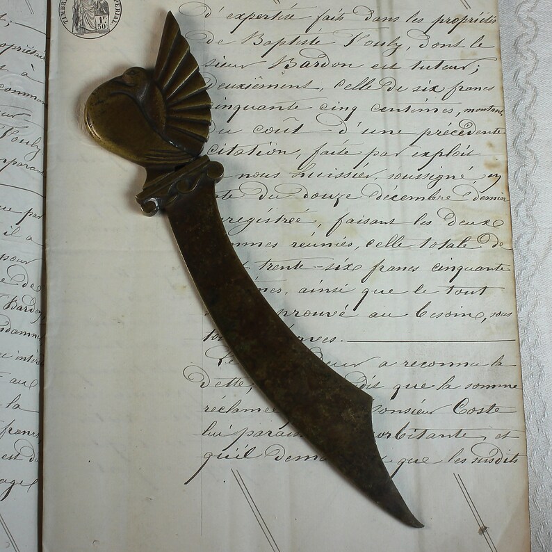 Bronze Letter Opener Signed Garreau Etsy Sweden