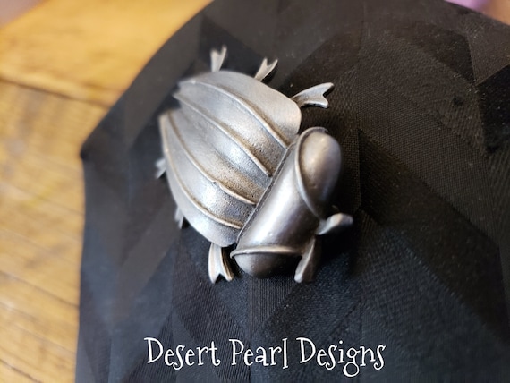 Steampunk beetle brooch, vintage beetle pin, goth… - image 4