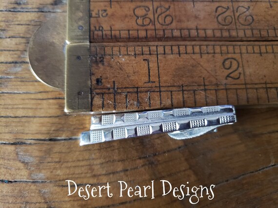 Vintage silver tone tie clip, classy necktie acce… - image 7