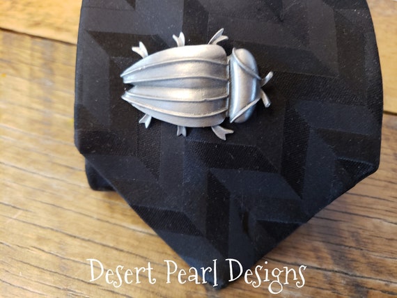 Steampunk beetle brooch, vintage beetle pin, goth… - image 3