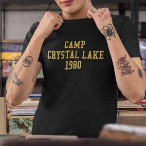 Camp Crystal Lake T Shirt, Friday The 13th Inspired T Shirt, Horror Movie Shirts, Vintage 1980's tshirt, Camp Crystal Lake Collegiate Shirt