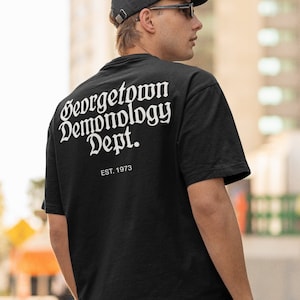 The Exorcist Georgetown Demonology Department Shirt, The Exorcist Inspired Shirt, Retro Horror Movie Fan Horror Gift Scary, Front and Back
