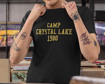Camp Crystal Lake T Shirt, Friday The 13th Inspired T Shirt, Horror Movie Shirts, Vintage 1980's tshirt, Camp Crystal Lake Collegiate Shirt
