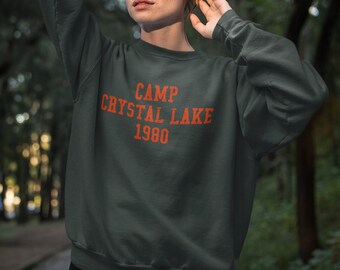 Camp Crystal Lake-sweater, op vrijdag de 13e geïnspireerde merchandise, Camp Crystal Lake zomer 1980, Jason Voorhees, geschenken horrorfilm jaren 80, vintage