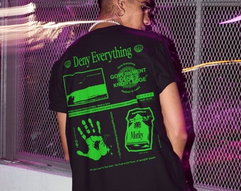 Deny Everything Tee, X-Files T-Shirt, Streetwear X-Files Shirt, Conspiracy Theory Aliens Shirt, Fox Mulder, Dana Scully, X-Files Gift