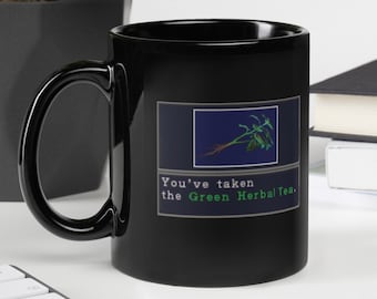 Green Herbal Tea Mug, Nerdy Gamer Retro Mug, Resident Evil Mug, Resident Evil Gift, Coffee Mug Gift, RE Mug Decor, Resident Evil Fan