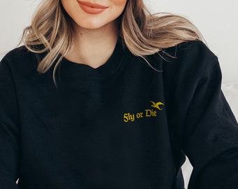 Fly Or Die Embroidered Sweatshirt, Fourth Wing Shirt, Dragon Rider, Violet Sorrengail, Xaden Riorson, Bookish Shirt, Basgiath Sweatshirt