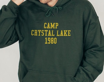 Camp Crystal Lake-hoodie, Friday the 13th, Jason Voorhees-trui, jaren 80 horrorfilmcadeaus, Camp Crystal Lake zomer 1980, vintage horror