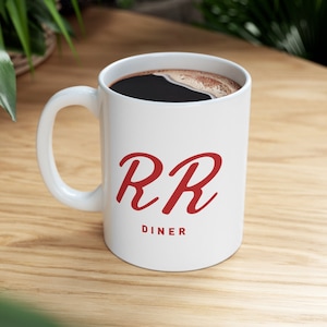 Double R Diner Coffee Mug RR Inspired by Twin Peaks, Twin Peaks Mug, Damn Fine Cup of Coffee, Double R Diner Mug, Twin Peaks Gift, Twedes