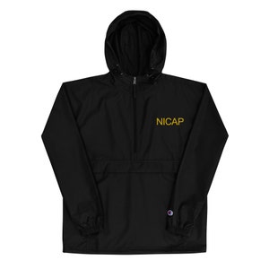 Black NICAP Embroidered Champion Windbreaker, National Investigations Committee On Aerial Phenomena, Aliens Jacket, X-Files Gift, Fox Mulder